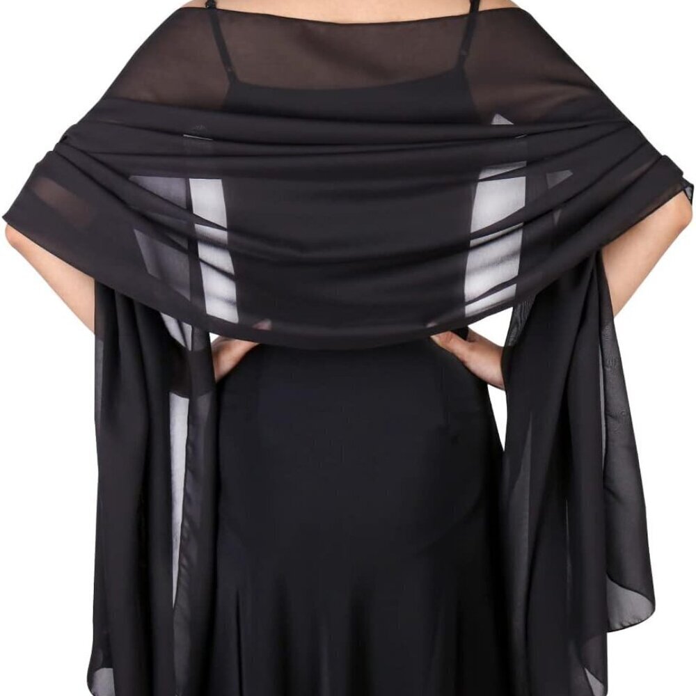 Chiffon Shawl Wraps for Women Elegant Sheer Evening Dress Wrap 79x28